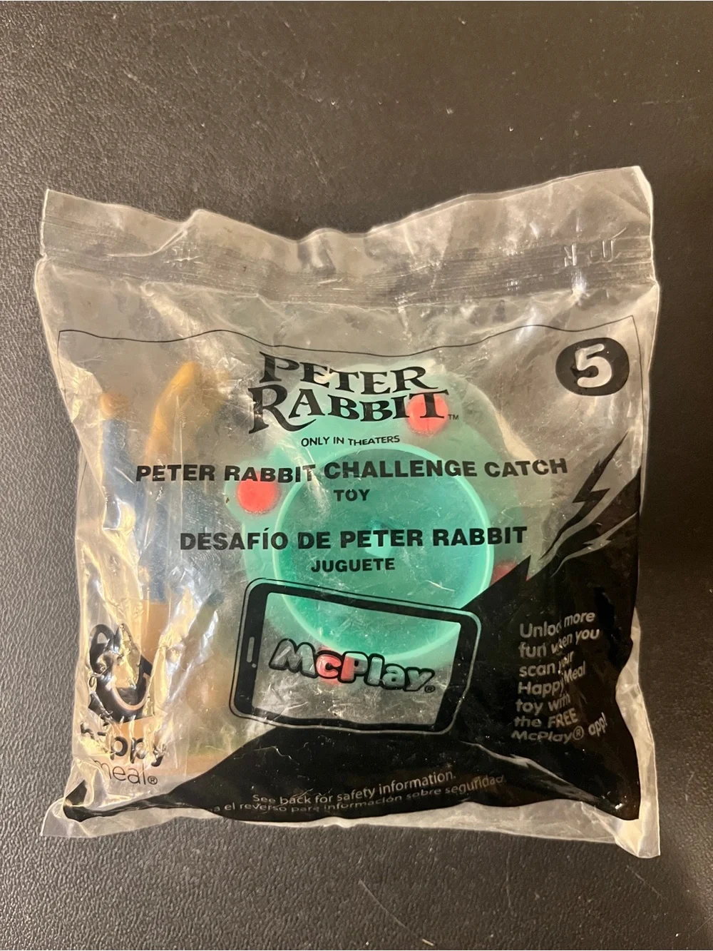 2018 McDonalds Peter Rabbit Happy Meal Toy #5 Challenge Catch SEALED